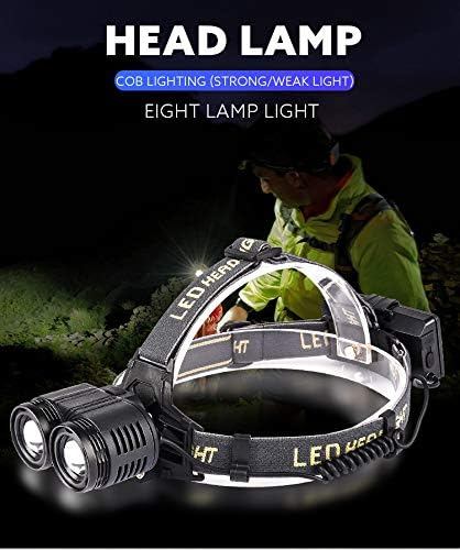 Mintu Headlight Set, Rechargeable Probe Shiny 2X XM-L T6 LED Induction Headlamp