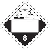 J. J. Keller Class 8 Corrosive Placard, 10.75" x 10.75", 25-pk. | Blank, Polycoated Tagboard for Temporary Applications, DOT Hazmat Compliant