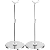 2Pcs Doll Base Stand Fit for BJD Dolls 1/3 1/4 Applicable 15.7" - 27.6" Tall, Adjustable Small Display Holder Base Stainless Steel Support Accessories for Ball Jointed Doll, for Action Figures Posing