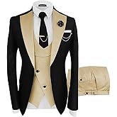 Wangyue Mens Suit 3 Piece Slim Fit Suits for Men Wedding Prom Tuxedo for Men Formal Business Suit