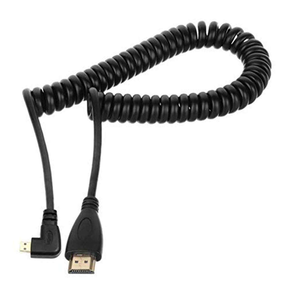 Eonvic Micro HDMI (type D, right angle) to Regular HDMI (type A) high Speed Cable