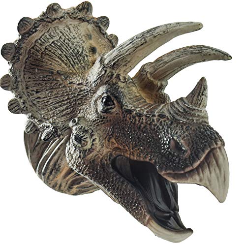 Dlseego Dinosaur Hand Puppets Toys Soft Rubber Realistic Spines Dragon Role Play Toy for Kids and Adult -Triceratops