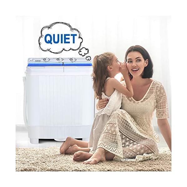 KUPPET Portable Washing Machine, 17lbs Compact Twin Tub Washer and Spin