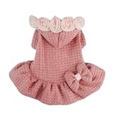 Fitwarm® Adorable Bowknot Pink Dog Sweaters for Pet Hoodies Coats Dress Clothes, Medium