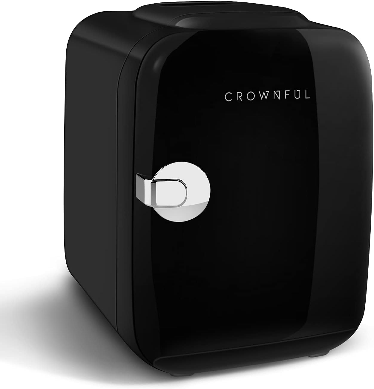 CROWNFUL Mini Fridge, 4 Liter/6 Can Portable Cooler and Warmer Personal Refrigerator for Skin Care, Cosmetics, Beverage, Food,Great for Bedroom, Office, Car, Dorm, ETL Listed (Black): Automotive
