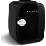 CROWNFUL Mini Fridge, 4 Liter/6 Can Portable Cooler and Warmer Personal Refrigerator for Skin Care, Cosmetics, Beverage, Food