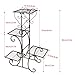 MOUTIK Garden Flower Stand Rack:Plant Pot&Planter Metal Holder with 4 Tiers Corner Decor Display Plant Stand Indoor Outdoor for Garden Home（Bronze