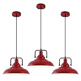 SESIMENT Red Farmhouse Pendant Lights 3