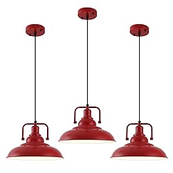 SESIMENT Red Farmhouse Pendant Lights 3