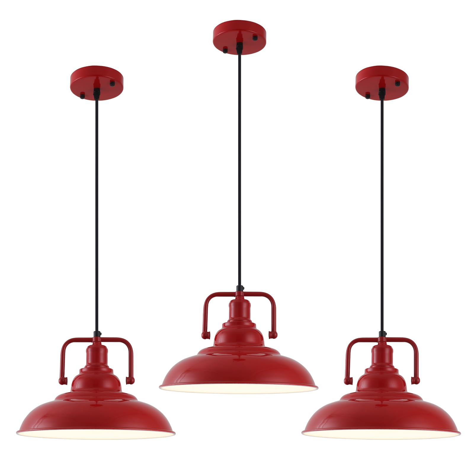SESIMENT Red Farmhouse Pendant Lights 3