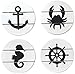 A Kitchen Wish Nautical Theme Rustic Wood Design Drink Coasters, Set of 4