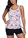 EVALESS Women's Two Piece Printed Tie Side Tankini Tops Skirted Bottom Swimsuit Set(S-XXXL)