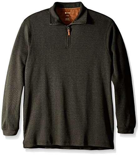 Haggar Men s Big-Tall Knit Flat Back Rib Quarter Zip Sweater, Vine, 3X