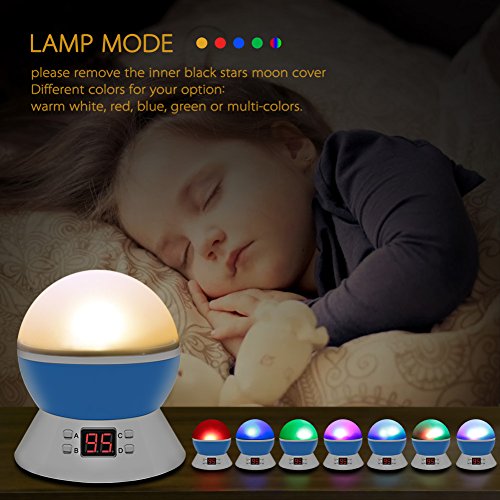 Star Sky Night Lamp,ANTEQI Baby Lights 360 Degree Romantic Room Rotating Cosmos Star Projector with LED Timer Auto-Shut Off,USB Cable for Kid Bedroom,Christmas Gift (Blue)