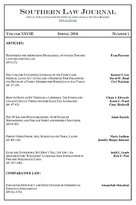 Southern Law Journal, Vol. XXVIII, No. 1, Spring 2018