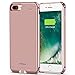 IPhone 7 Plus Battery Case,Patea Portable iPhone 7 Charger Case For 7Plus (5.5 inch),Ultra Slim High-grade Metal Frame Li-Polymer [5000mAh],iphone 7 Plus case battery,Power bank, Juice pack(Rose Gold)