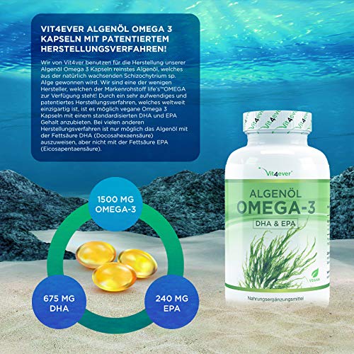 Vit4ever® Algenöl Omega 3 Vegan 90 Kapseln Einführungspreis 1500