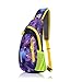 Hilitchi Outdoor Sports Casual Unbalance Impression Style Backpack Crossbody Sling Shoulder Chest Bag (Purple-blue Star)