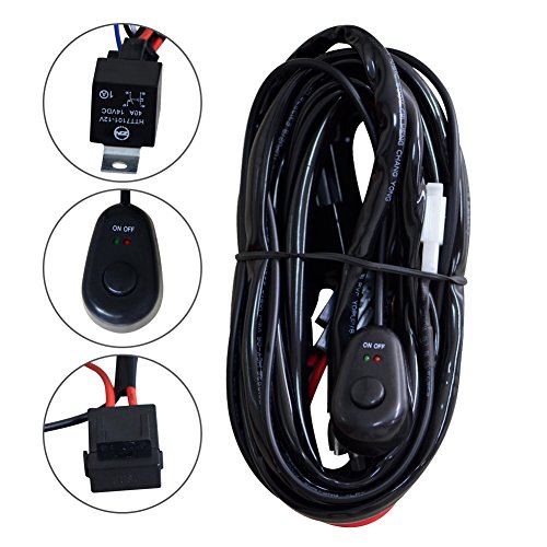 Nilight Wiring Harness Kit for Led Work Light Bar 12V Wiring ON/OFF Switch Relay Harness Kit for Off Road Atv/jeep Included