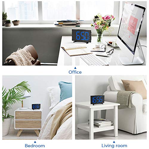 YISSVIC Digital Alarm Clocks for Bedrooms 6.5 Inches LED Clock with Separate Snooze Button 6