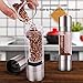 Stainless Steel Salt and Pepper Grinder - Mixoo 2 in 1 Manual Salt & Pepper Mill Shakers Refillable with Dual Adjustable Coarseness and Clear Acrylic Body