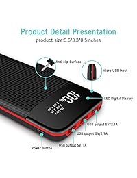 Portable Charger Power Bank 24000mAh High Capacity Battery Packs with 3 USB Output Ports Backup Battery,Digital Display LCD Screen,Compatible with Smart Phones,Android Devices,Tablets and Others