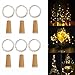 AlleTechPlus 6 Pack 20-LEDs Spark Wine Bottle Light, Cork Shape Battery Copper Wire String Lights for Bottle DIY, Christmas, Wedding and Party Décor (Warm White)
