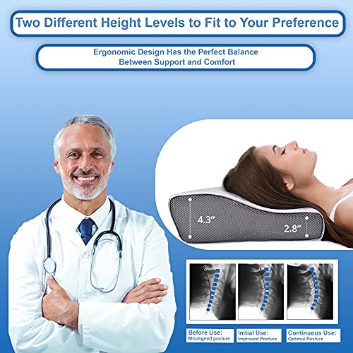 Maxlife Firm Contoured Memory Foam Pillow Orthopedic Pillows for Neck