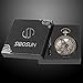 SIBOSUN Eagle Design Pocket Watch Chain Quartz Movement Arabic Numerals Half Hunter