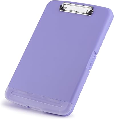 ZCZN A4 Clipboard with Storage Light Purple Plastic Clipboard Folder