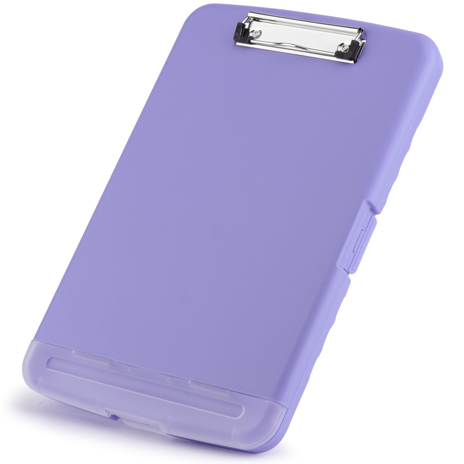 ZCZN A4 Clipboard with Storage, Plastic Clipboard Folder with Separate Pen Compartment, Light Purple — image 1