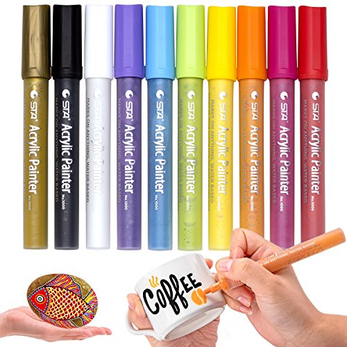 Acrylic paint marker pens, medium point tip, premium pe…