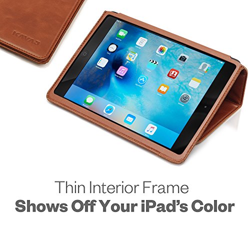 KAVAJ iPad Mini 5 2019 & 4 Case Leather Cover Berlin Cognac-Brown for Apple iPad Mini 5 2019 & 4 Genuine Cowhide Leather with Built-in Stand Auto Wake/Sleep Function. Slim Fit Smart Folio Covers