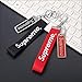 Supreme Double Side Key Chain- Fashion Design Neck Strap Keychain Holder Ring Style for Keys Phones Bags Accessories (Black and Red)