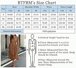 BTFBM Women's Casual Dresses Long Sleeve Wrap V