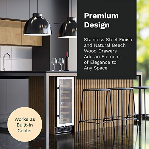 hOmeLabs 25 Bottles HighEnd Wine Cooler Standalone DualZone Mini
