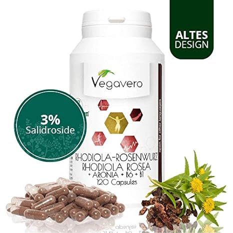 Rhodiola Rosea | FÓRMULA ÚNICA: Con Aronia + Vitaminas B6 + B1 | Energía +