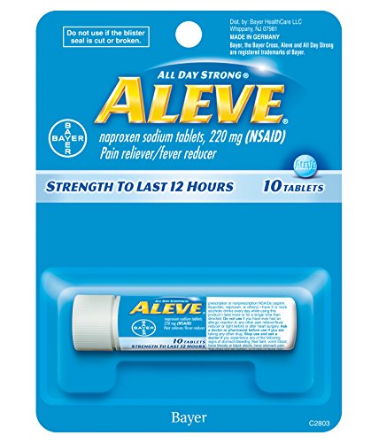 Aleve Tablets with Naproxen Sodium, 220mg (NSAID) Pain Reliever/Fever Reducer, 10 Count