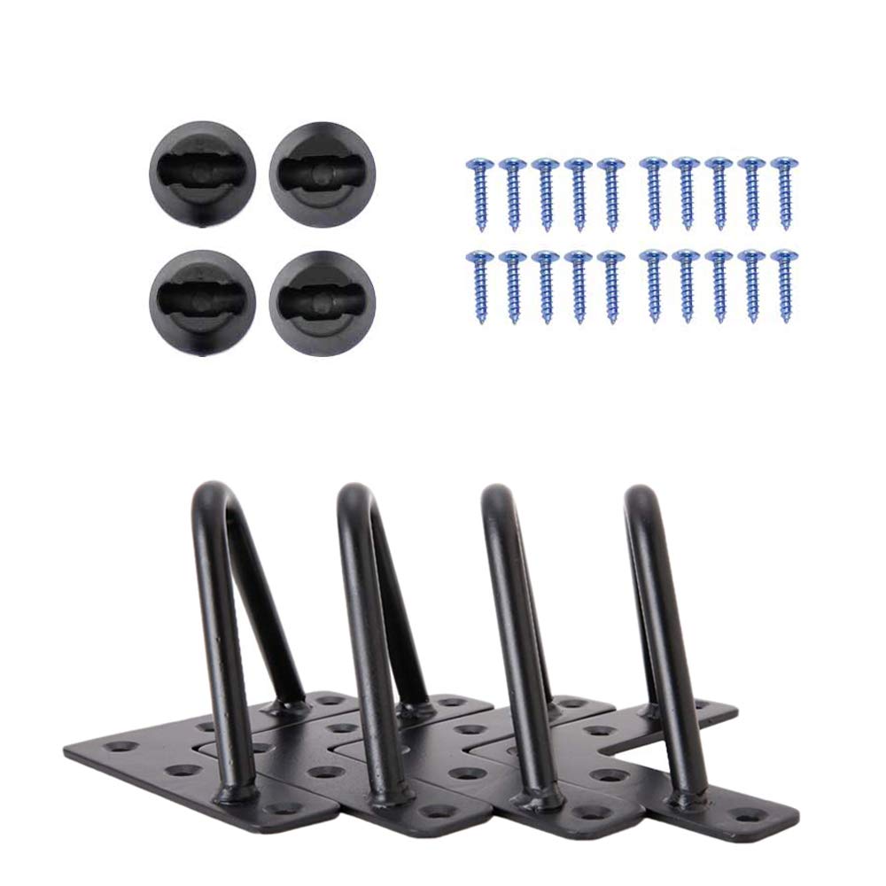 Signstek 8 Inch Heavy Duty Hairpin Furniture Legs, Metal Home DIY Projects for TV Stand, Sofa, Cabinet, etc with Rubber Floor Protectors Black 4PCS