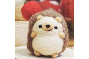 Wool Queen Hedgehog Needle Felting Kit, Animal Wool Felted Kit, Felting Foam Mat,2 Needles, Instruction & Videos- Great for A