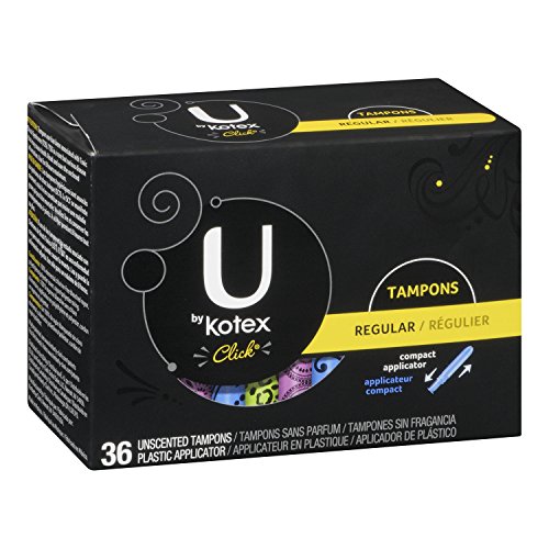 U by Kotex Click Regular Compact Tampons, Unscented, 36 Count