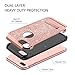 GUAGUA iPhone 7 Plus Case Kickstand Glitter Sparkly Pink Girl Women Slim Dual Layer Hybrid Hard PC Cover with Bling PU Leather Anti-scratch Shockproof Protective Phone Case for iPhone 7 Plus Rose Gold