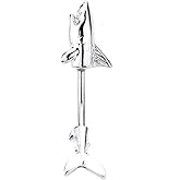 Shark In and Out Split Belly Button Ring - Stainless Steel