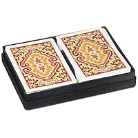KEM Paisley Red and Blue, Bridge Size-Jumbo Index Playing Cards (Pack of 2)