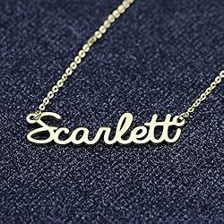 Awegift Name Necklace Big Initial Gold Plated Best