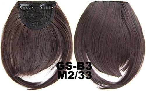VELVEL One Piece Clip in Hair Bangs Fringe Hair Extensions Straight Synthetic Hairpiece Dark Brown