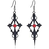 Gothic Cross Earrings Gothic Punk Vintage Cross Earrings Punk Black Cross Earrings Halloween Earrings for Women Girls Grunge Jewelry