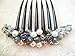 Side Comb Hair Accessories French twist hair comb Ornamented along the top of the heading with Pearl & Stone (Gray)