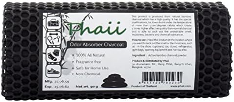 90G Bamboo Activated Charcoal Deodorizer &amp; Odor Absorber | Air Purifier - Natural Odor Removal &amp; Eliminates Moisture for Shoe, Bag, Closet, Equipment Sport | Fragrance Free - Easy Portable