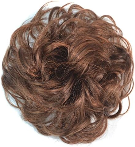 Rongron Woman Girl Fashion Curly Ponytail Holder Hairpiece Wig Hair Ring Bun (light brown)